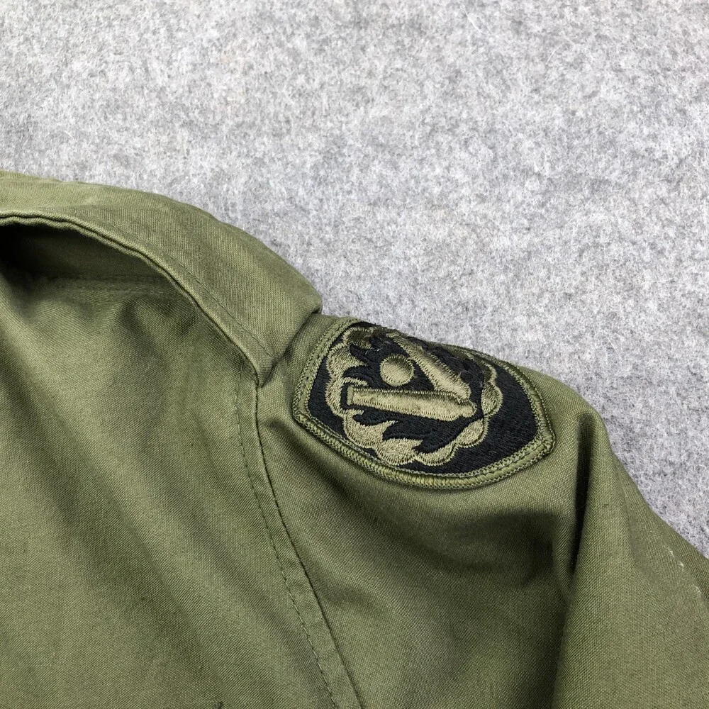 Vintage US Army Coat Mens Small Green Canvas Cold Weather Field Military OG-107